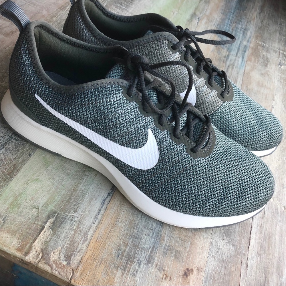 Nike Youth Women's Dualtone Racer Greenish Gray Sneaker Shoes